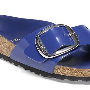 Birkenstock Madrid Big Buckle High-Shine Cobalt‎ Size 38 Narrow NWT